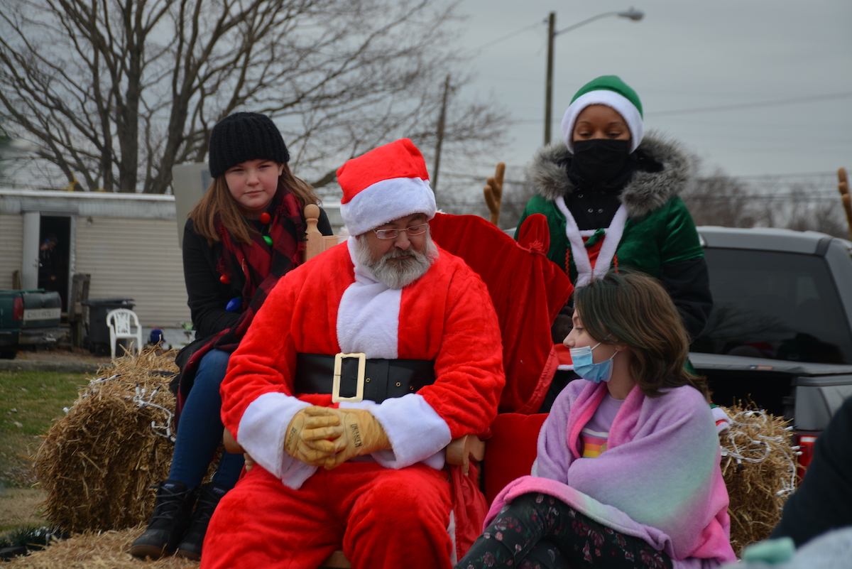 Santa hearing the wishes of a Campbell Heights teen.