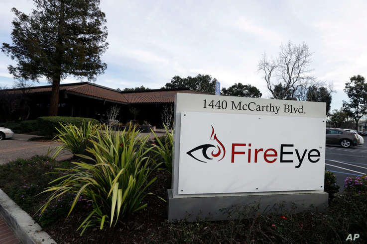 This Wednesday, Feb. 11, 2015 photo shows FireEye offices in Milpitas, Calif. The cybersecurity firm said Tuesday, Dec. 8, 2020…