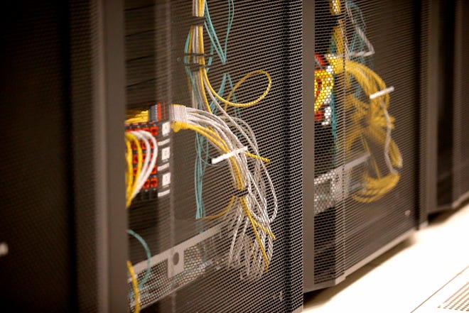 Servers are pictured at the Oklahoma Office of Management and Enterprise Services Data Center in Oklahoma City.