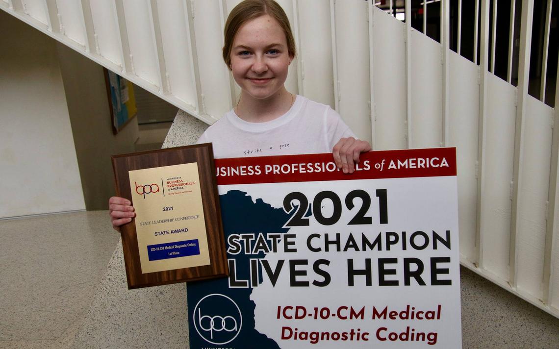 Kelanie Oldakowski recently became a state champion in Diagnostic Coding in Business Professionals of America state contest. She's also a national qualifier.
Photo courtesy WDC Schools