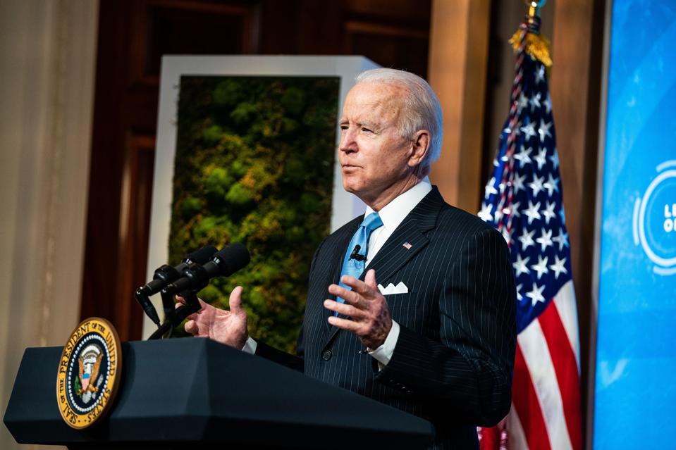 President Biden And Vice President Harris Participate In Virtual Leaders Summit On Climate