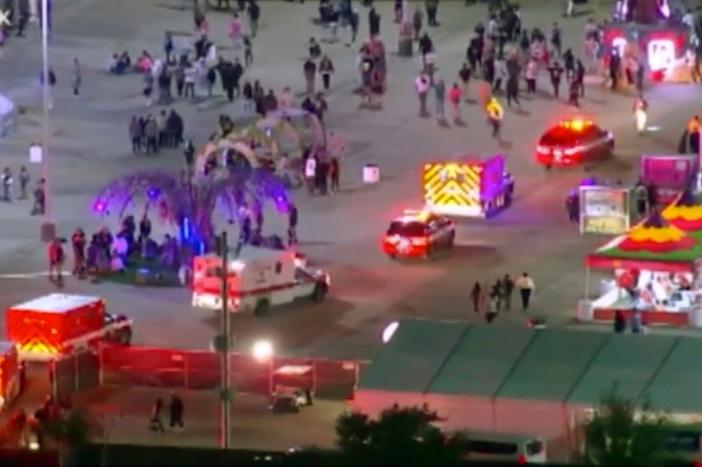 Emergency personnel respond to the Astroworld music festival.