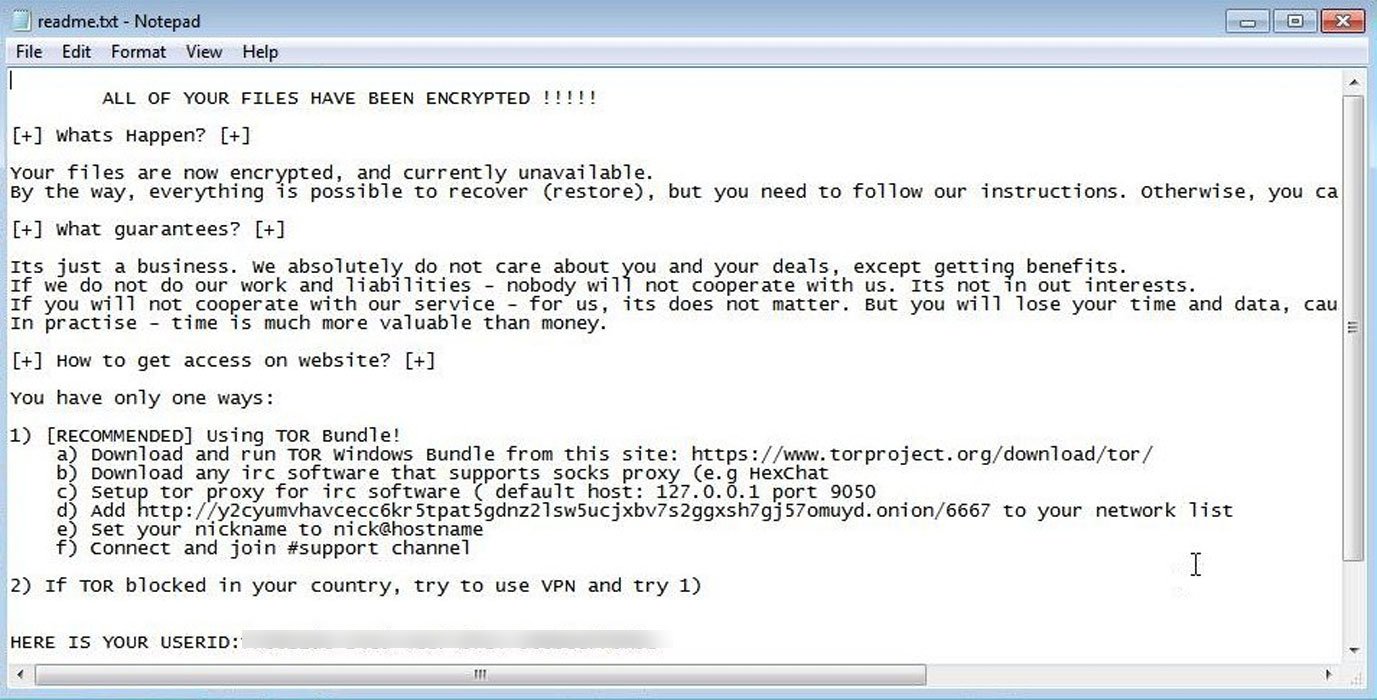 Ransomware using IRC
