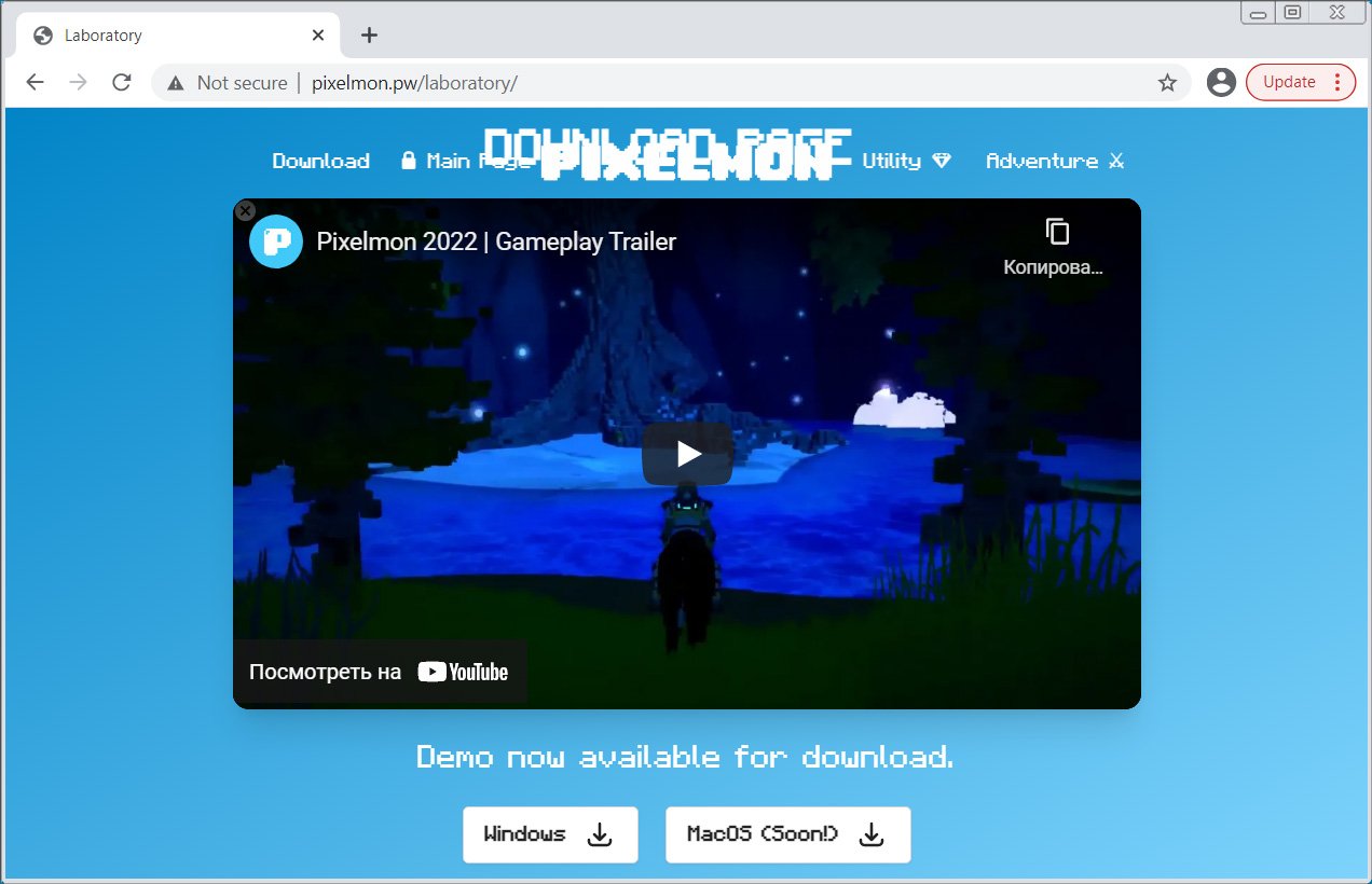 Fake Pixelmon website