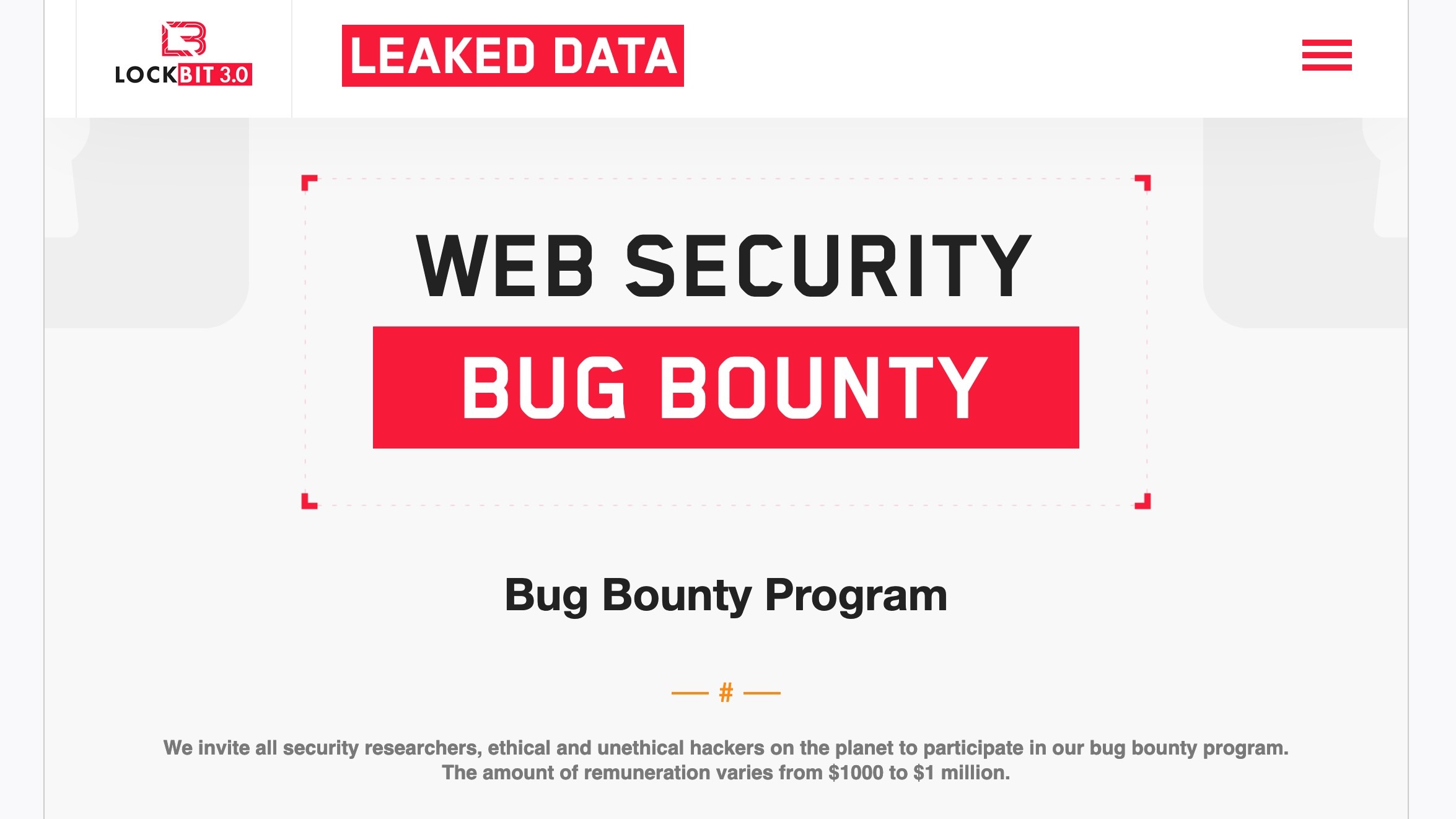 Bug Bounty Lockbit site
