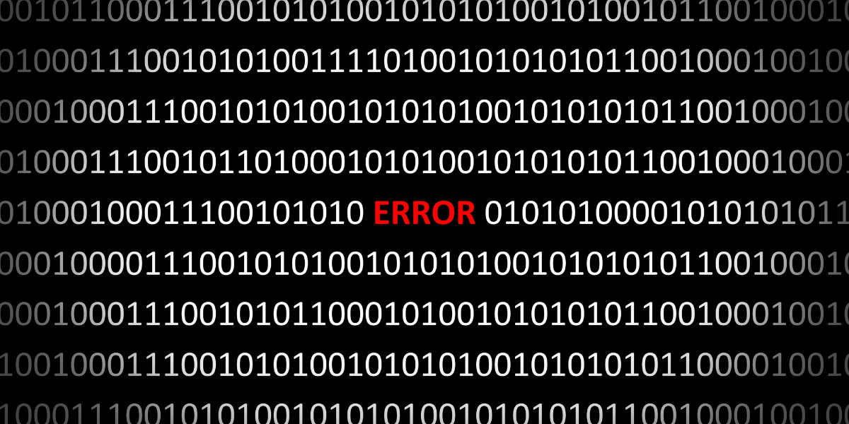 binary code with an error