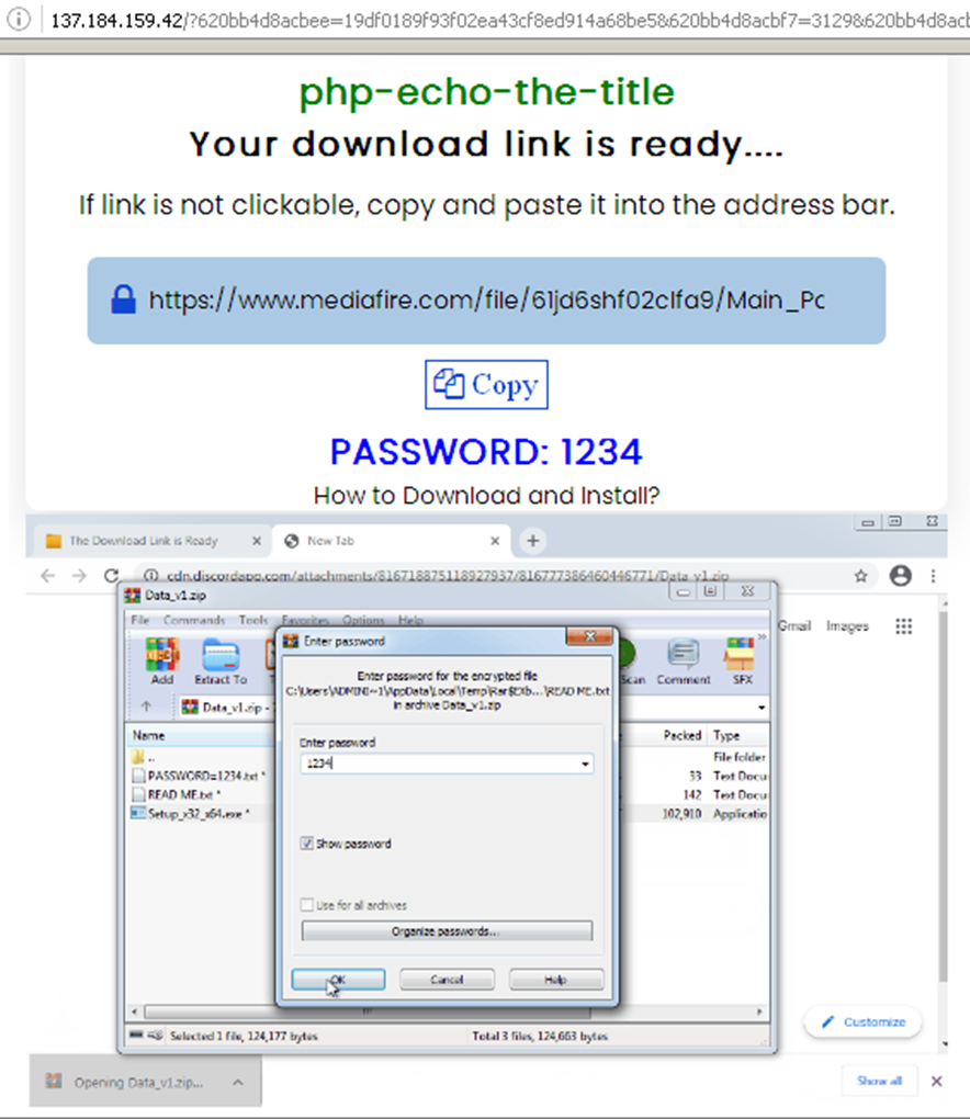 Trying to install the desired software the user also receives the detailed download instructions