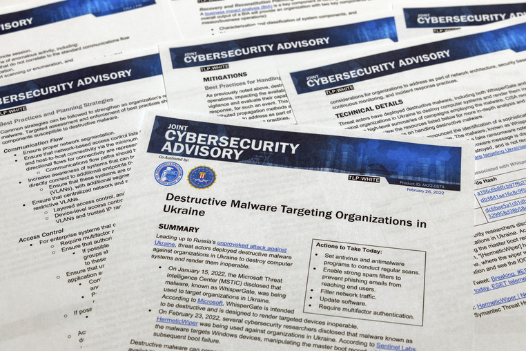 A Joint Cybersecurity Advisory published by the Cybersecurity & Infrastructure Security Agency about destructive malware that is targeting organizations in Ukraine.