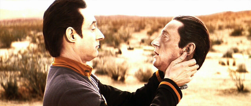 Data holds the head of B-4 in Star Trek: Nemesis.