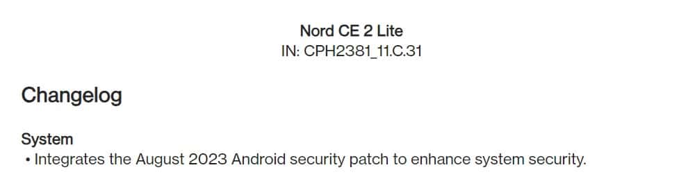 OxygenOS 13 C.31 for the OnePlus Nord CE 2 Lite 5G