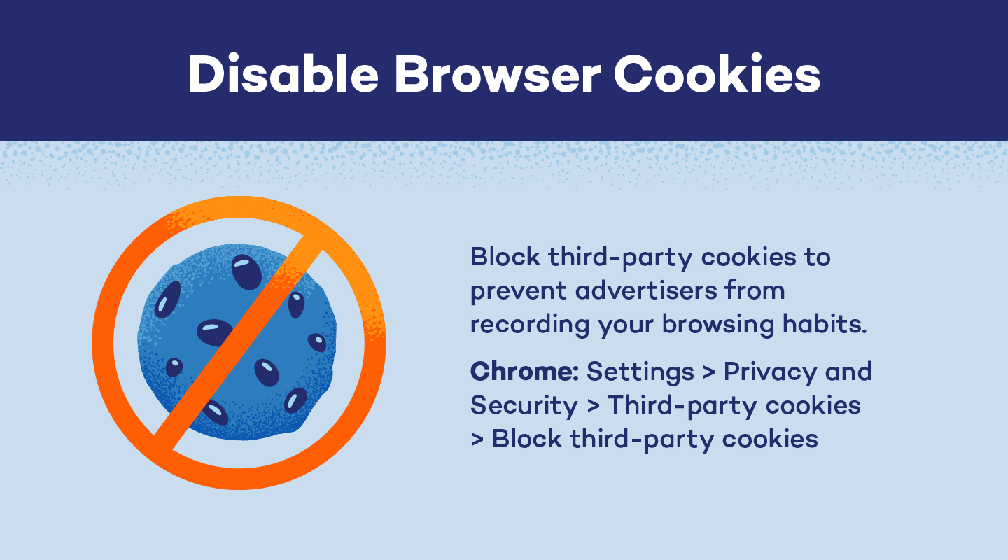 Illustration describing how to disable browser cookies.