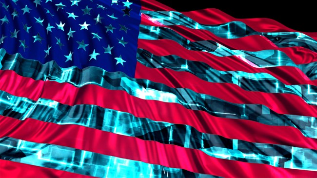 CIA 3d rendering of American flag cyber